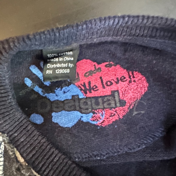 Desigual Patchwork Sweater Large Gently worn 100% cotton Rough raw hems - Picture 5 of 5